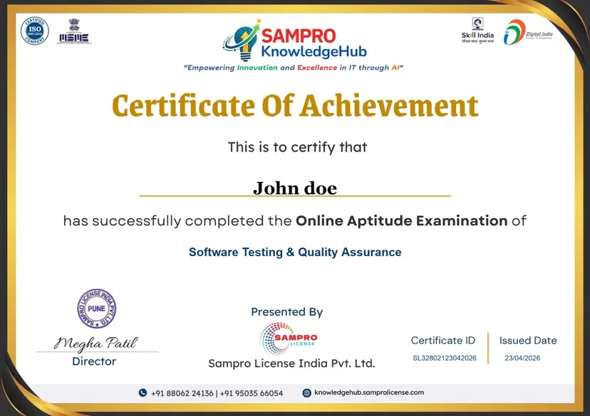 Sampro KnowledgeHub Official Certificate of Achievement